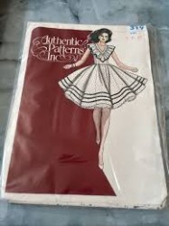 319 AUTHENTIC RUFFLE V-NECK SLEEVELESS SQUARE DANCE DRESS PATTERN 18-40 UNCUT